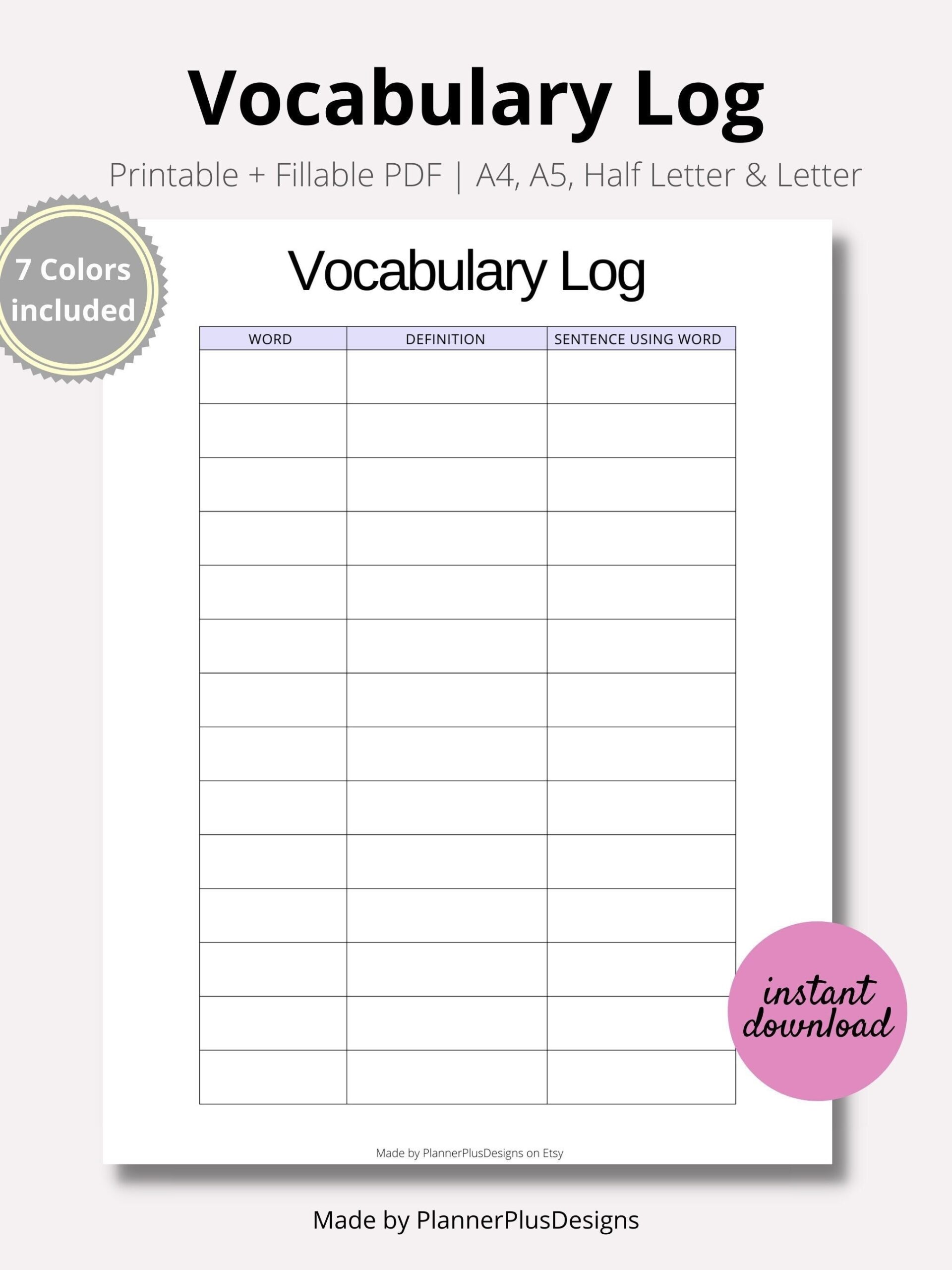 Vocabulary List Printable Planner Inserts Vocabulary List Word Book Language Study Vocabulary List Worksheet PDF A4 A5 Half LETTER Etsy Vocabulary List Printable Planner Inserts Vocabulary List Word Book Language Study Vocabulary List Worksheet PDF A4 A5 Half LETTER Etsy