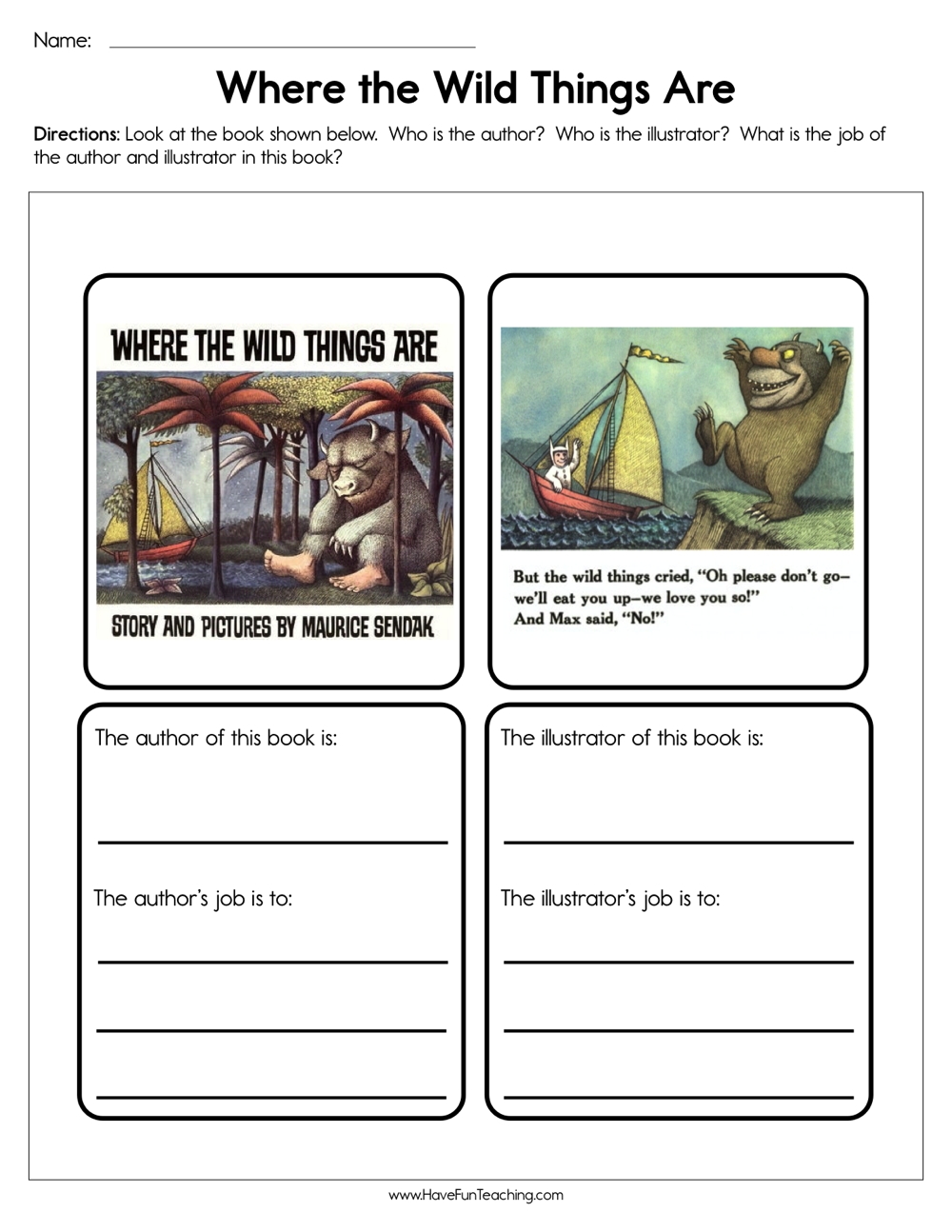 Where The Wild Things Are Worksheet By Teach Simple
