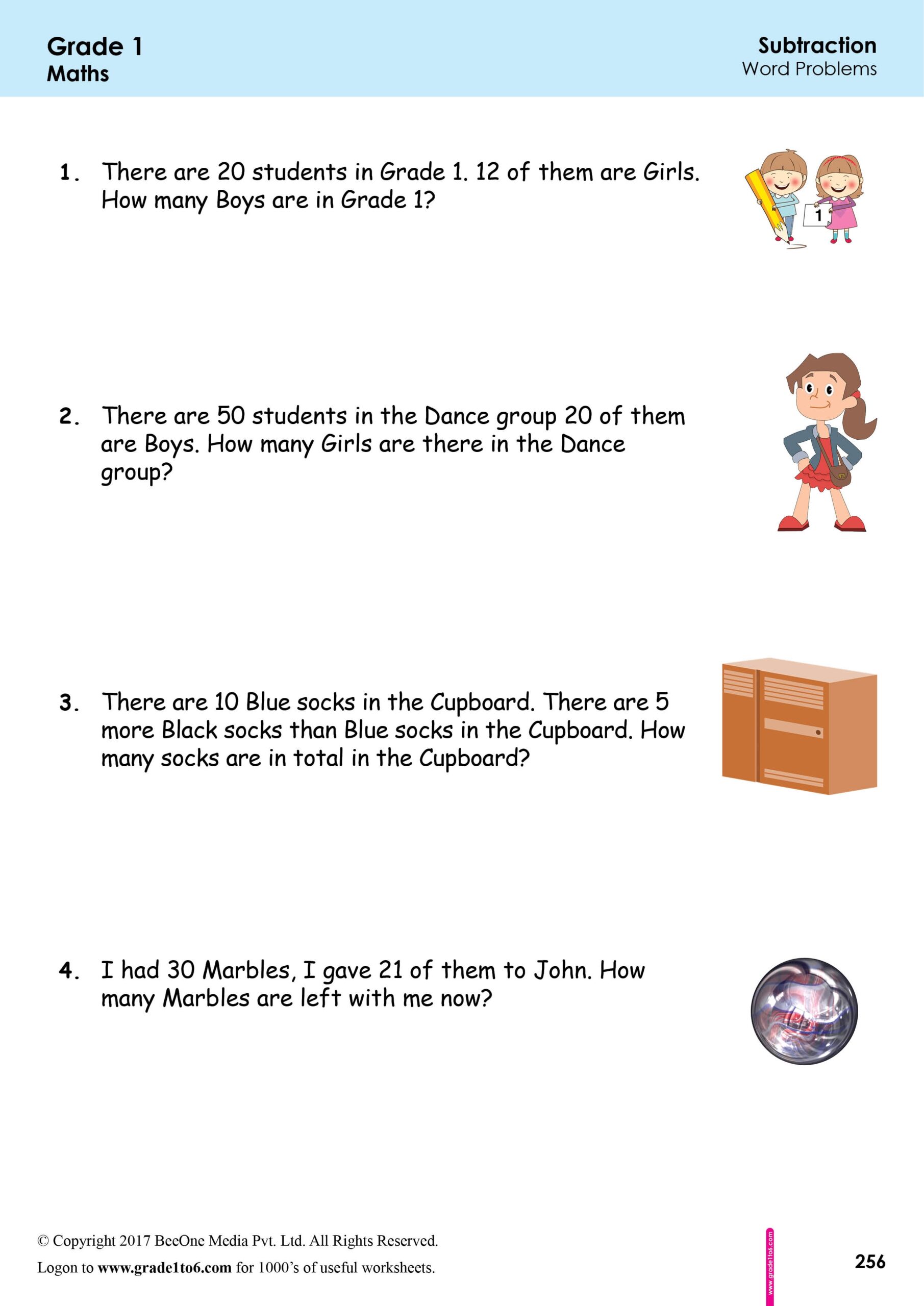 1st Grade Addition And Subtraction Word Problems