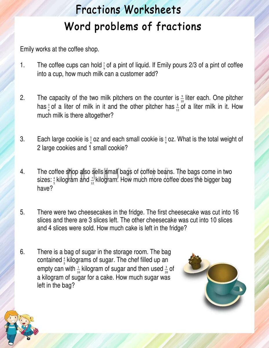 Word Problems Of Fractions Worksheets Math Worksheets MathsDiary Word Problems Of Fractions Worksheets Math Worksheets MathsDiary
