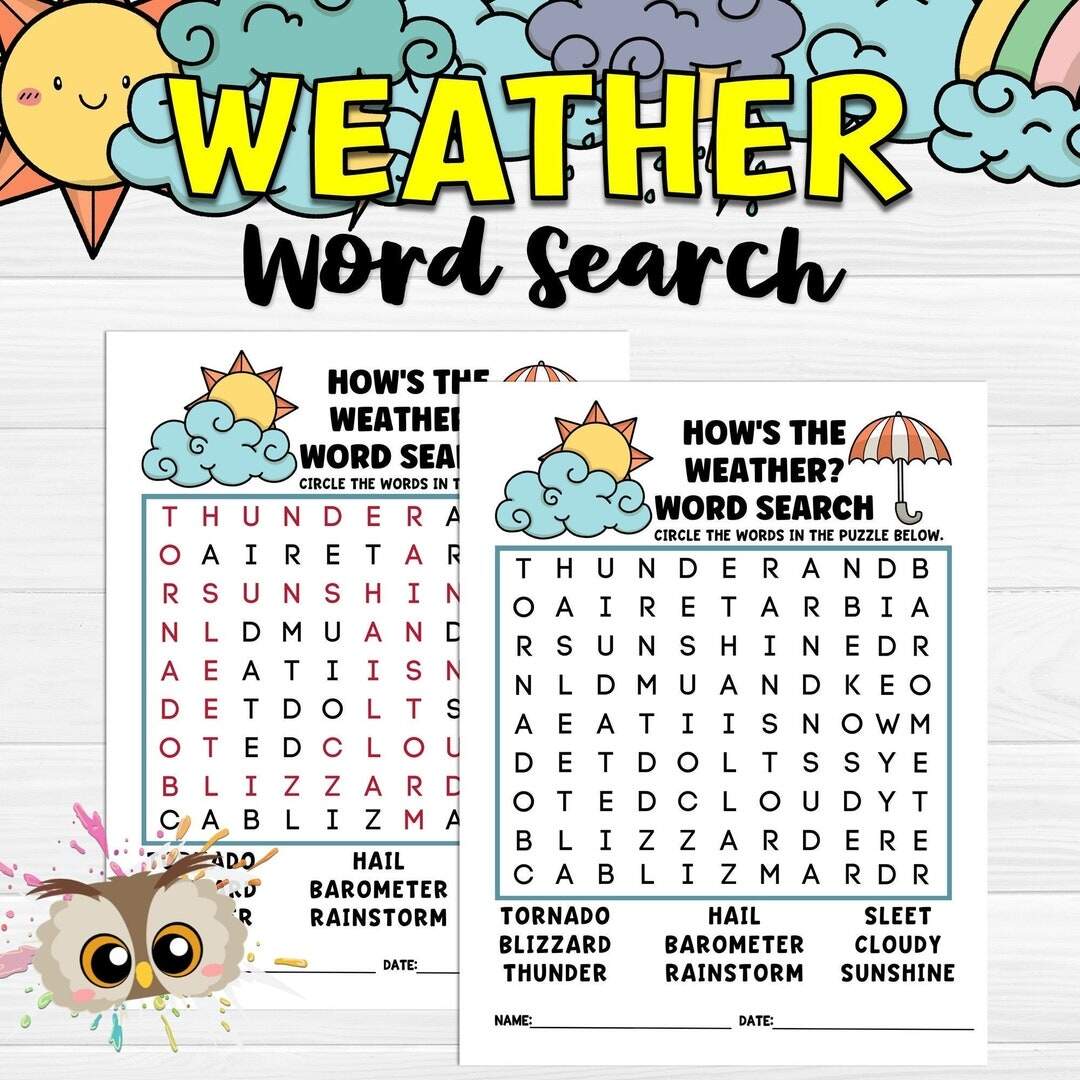 Word Search For Kids Weather Activities Homeschool Printables Worksheets Download Spring Learning Spring Activities For Kids Games Etsy Word Search For Kids Weather Activities Homeschool Printables Worksheets Download Spring Learning Spring Activities For Kids Games Etsy