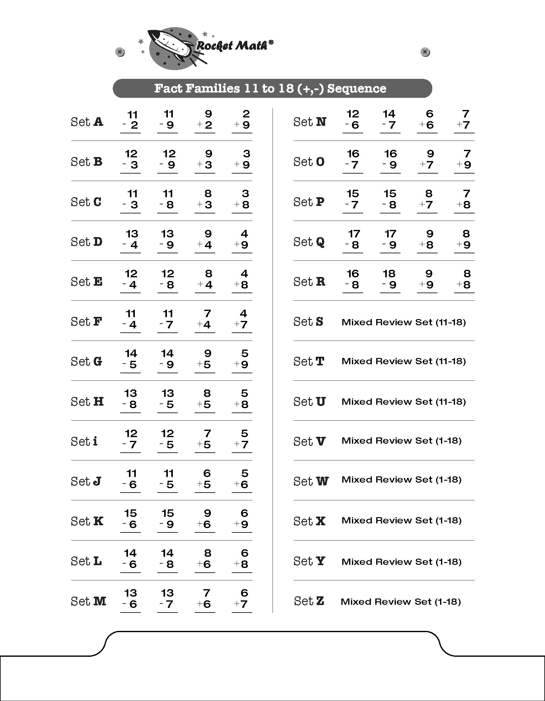 Math Worksheets For Kindergarten 1st 2nd 3rd 4th Grade Rocket Math