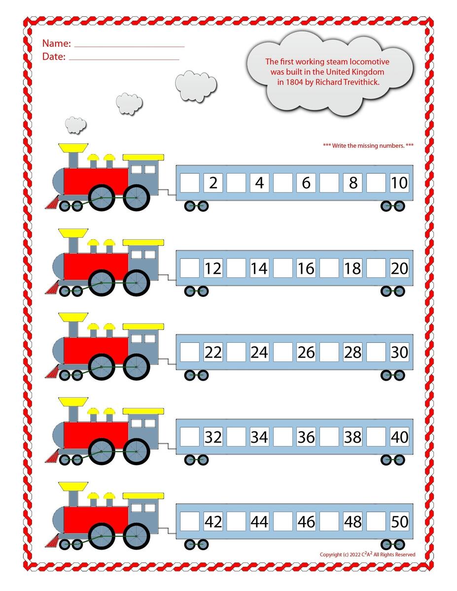 Write The Missing Numbers 1 To 100 Preschool Kindergarten Grade 1 10 Printable Worksheets Etsy