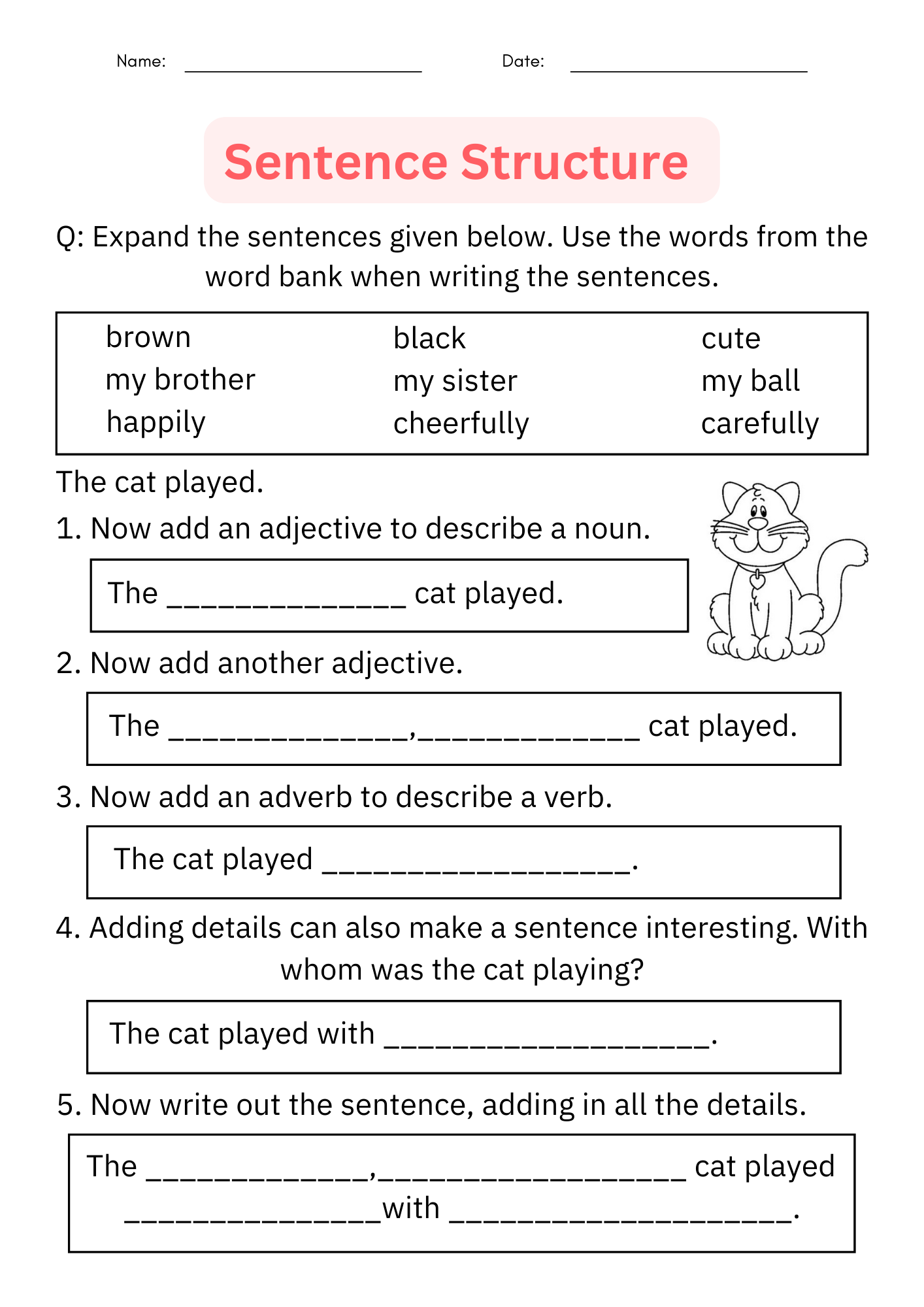 Writing Sentences Sentence Structure Worksheet Digital Printable For Grade 1 Made By Teachers Writing Sentences Sentence Structure Worksheet Digital Printable For Grade 1 Made By Teachers