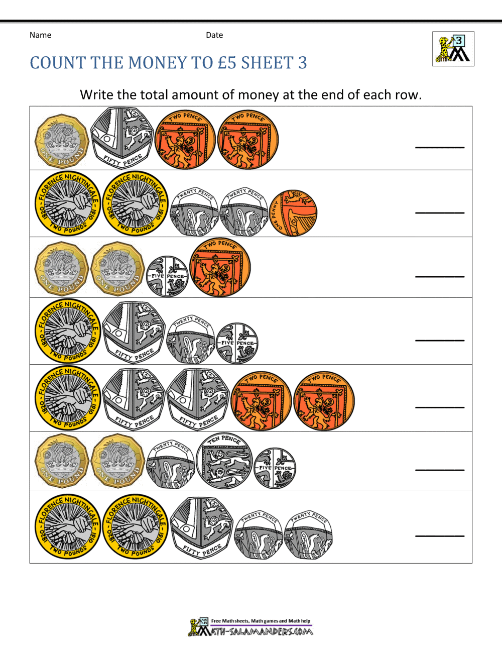 Year 3 Money Worksheets Counting Money To 5 Adding Money In Dollars And Cents Worksheet Fun And Engaging 3rd Grade And 4th Grade Measurement And Data Worksheet Cazoom Math