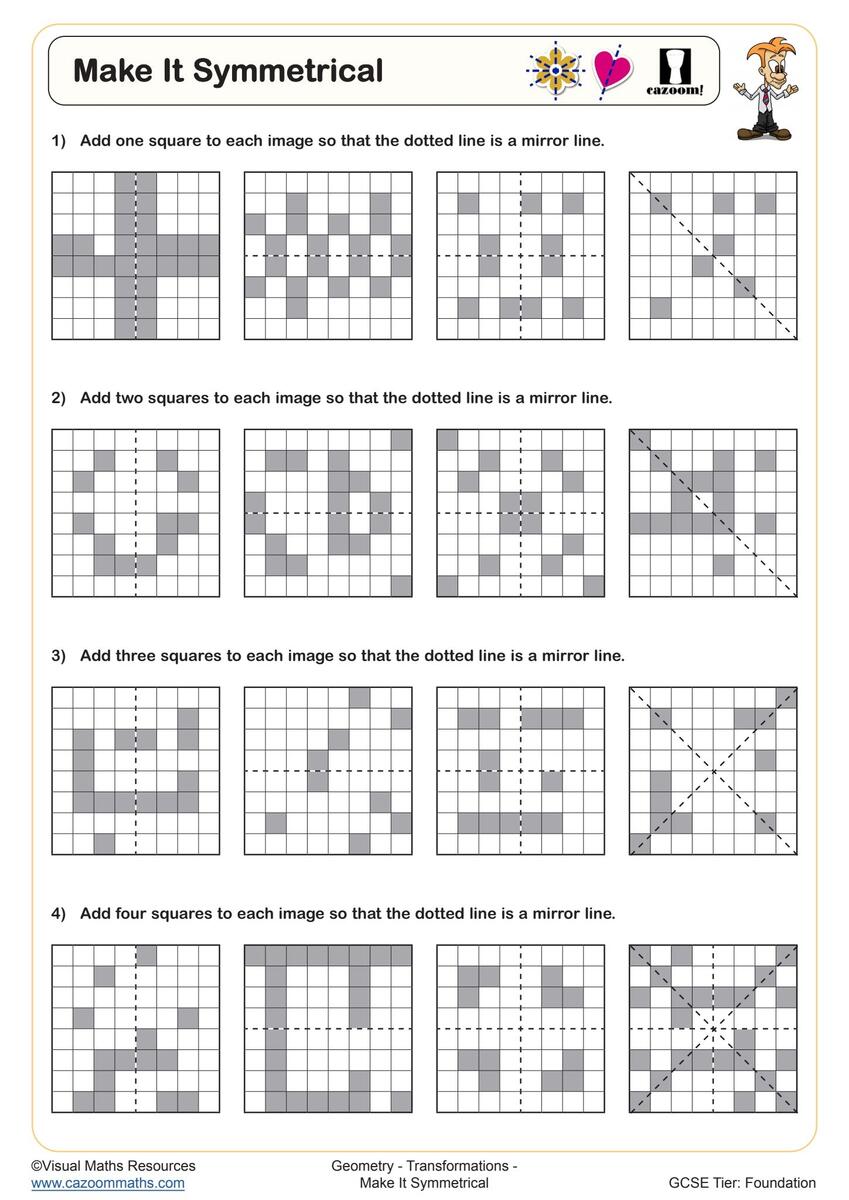 Year 7 Transformations Worksheets PDF Printable Worksheets