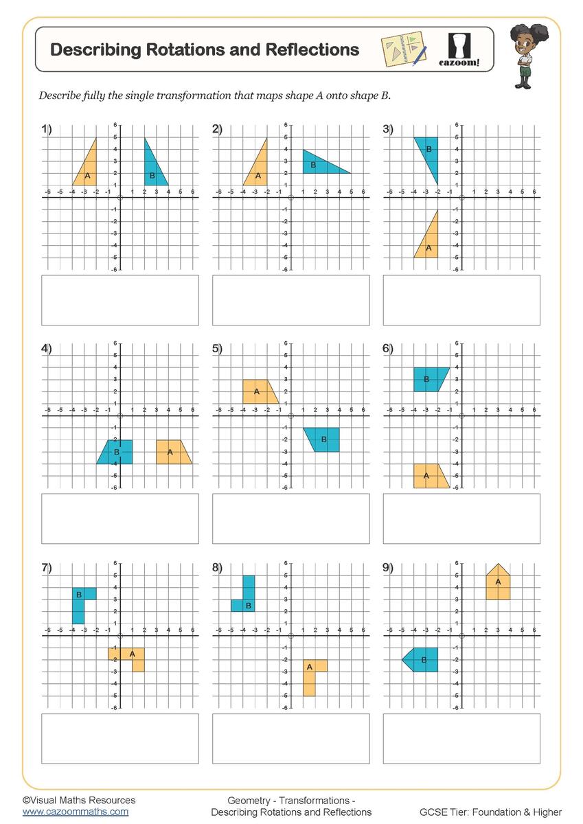 Year 9 Transformations Worksheets PDF Printable Worksheets